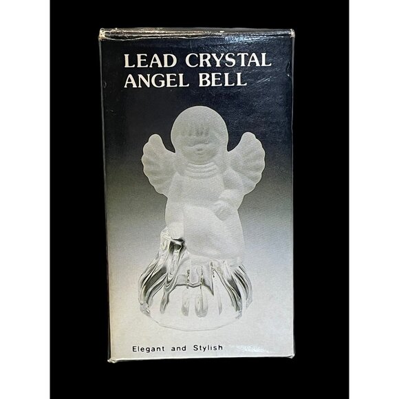 Vintage Albert E. Price Frosted Baby Angel Christmas Holiday Lead Crystal Bell - Picture 9 of 9